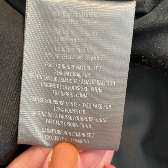 Soia & Kyo Fur Trimmed Waxed Parka Coat Jacket In Navy Indigo Size Small - Picture 12 of 13